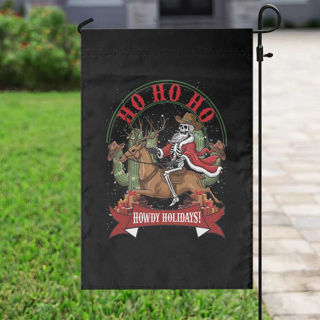 Funny Western Skeleton Cowboy Christmas Garden Flag Howdy Holidays TS12 Print Your Wear