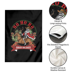 Funny Western Skeleton Cowboy Christmas Garden Flag Howdy Holidays TS12 Print Your Wear