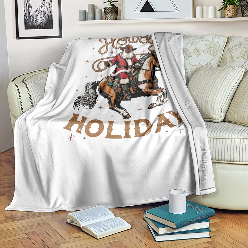 Black Santa Howdy Western Cowboy Throw Blanket Christmas Gift TS12 Print Your Wear