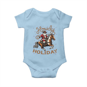 Black Santa Howdy Western Cowboy Baby Onesie Christmas Gift TS12 Light Blue Print Your Wear
