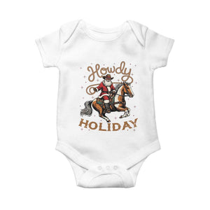 Black Santa Howdy Western Cowboy Baby Onesie Christmas Gift TS12 White Print Your Wear