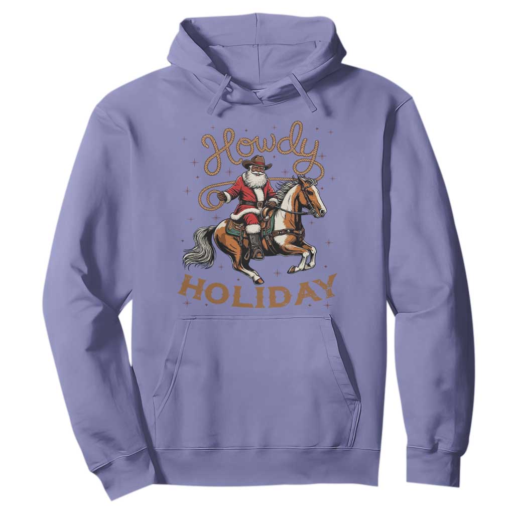 Black Santa Howdy Western Cowboy Hoodie Christmas Gift TS12 Violet Print Your Wear