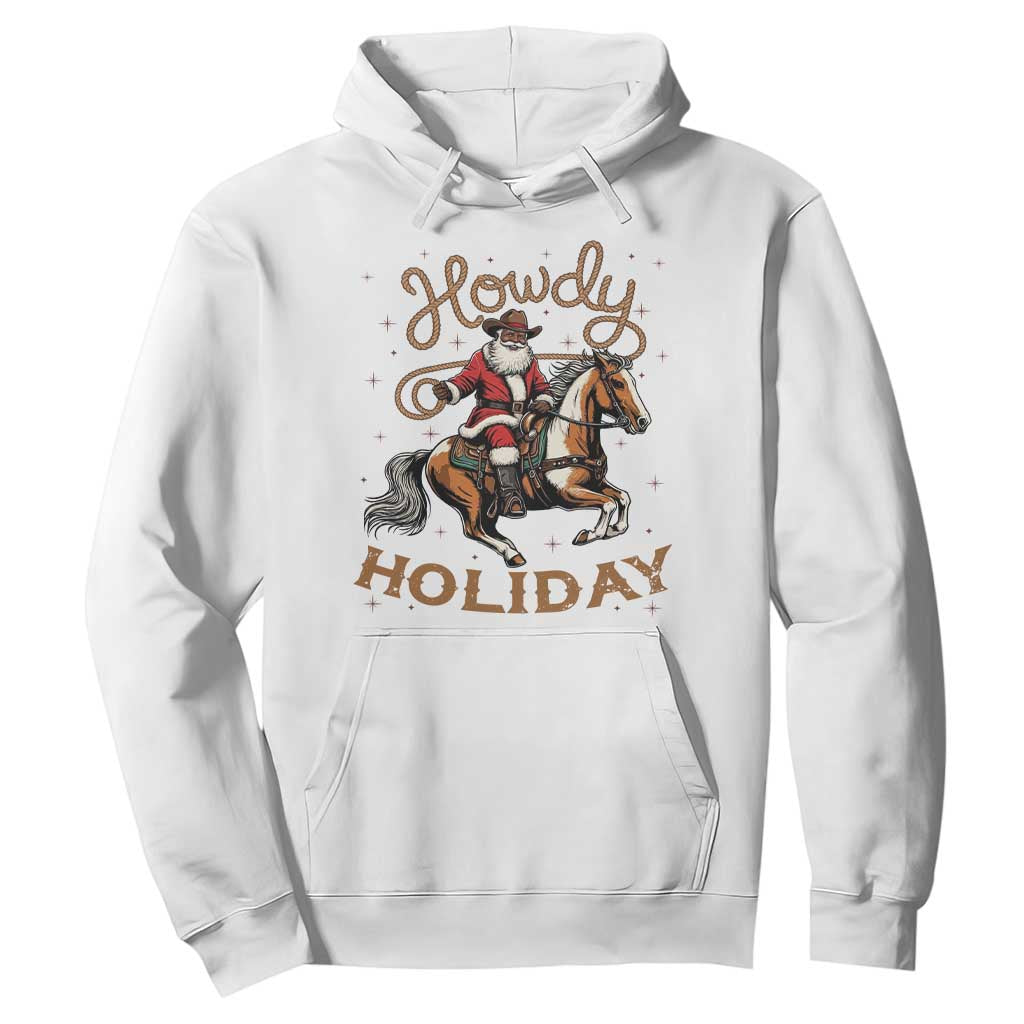 Black Santa Howdy Western Cowboy Hoodie Christmas Gift TS12 White Print Your Wear