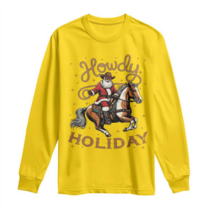 Black Santa Howdy Western Cowboy Long Sleeve Shirt Christmas Gift TS12 Daisy Print Your Wear