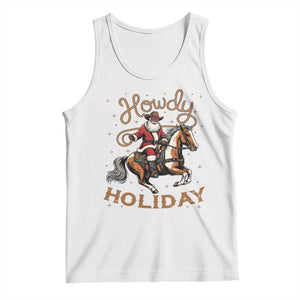 Black Santa Howdy Western Cowboy Tank Top Christmas Gift TS12 White Print Your Wear