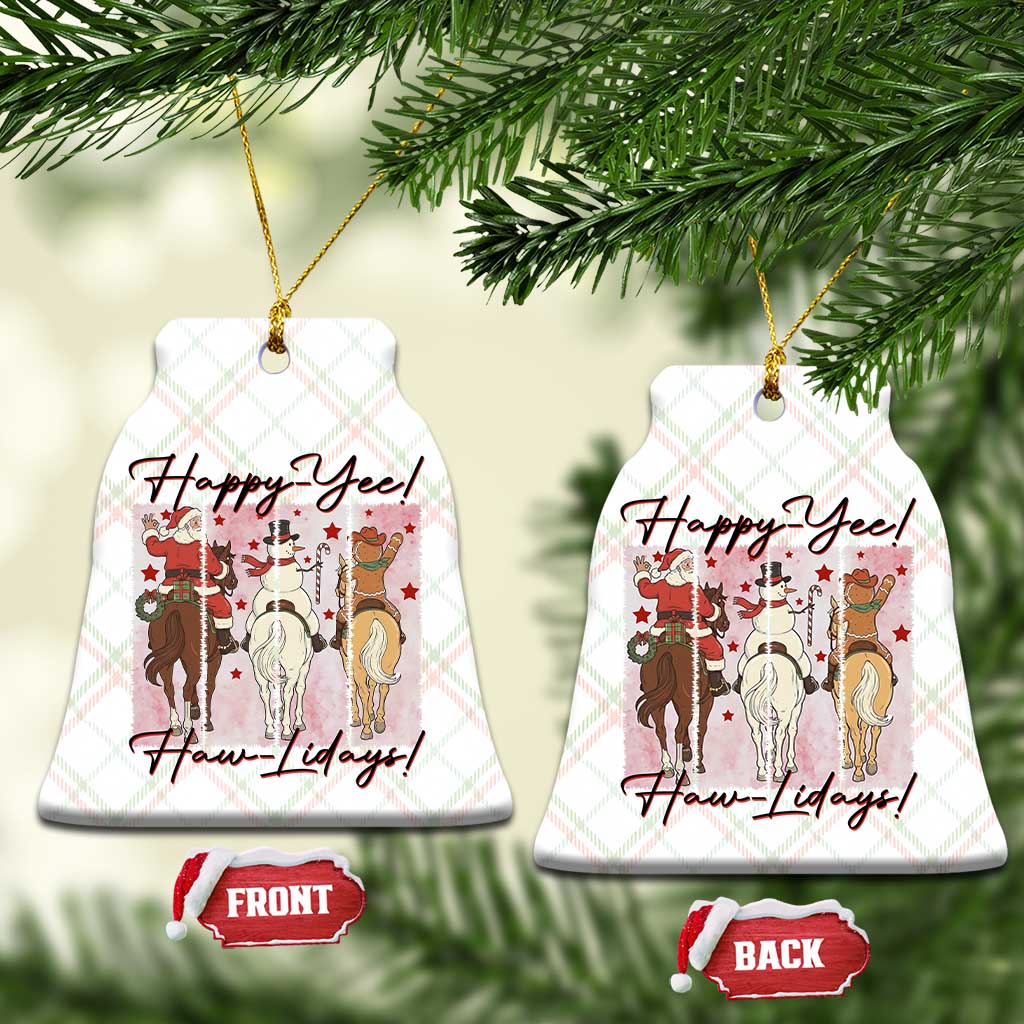 Western Christmas Horse Rider Ceramic Ornament Happy Yee Haw Lidays TS12 Print Your Wear
