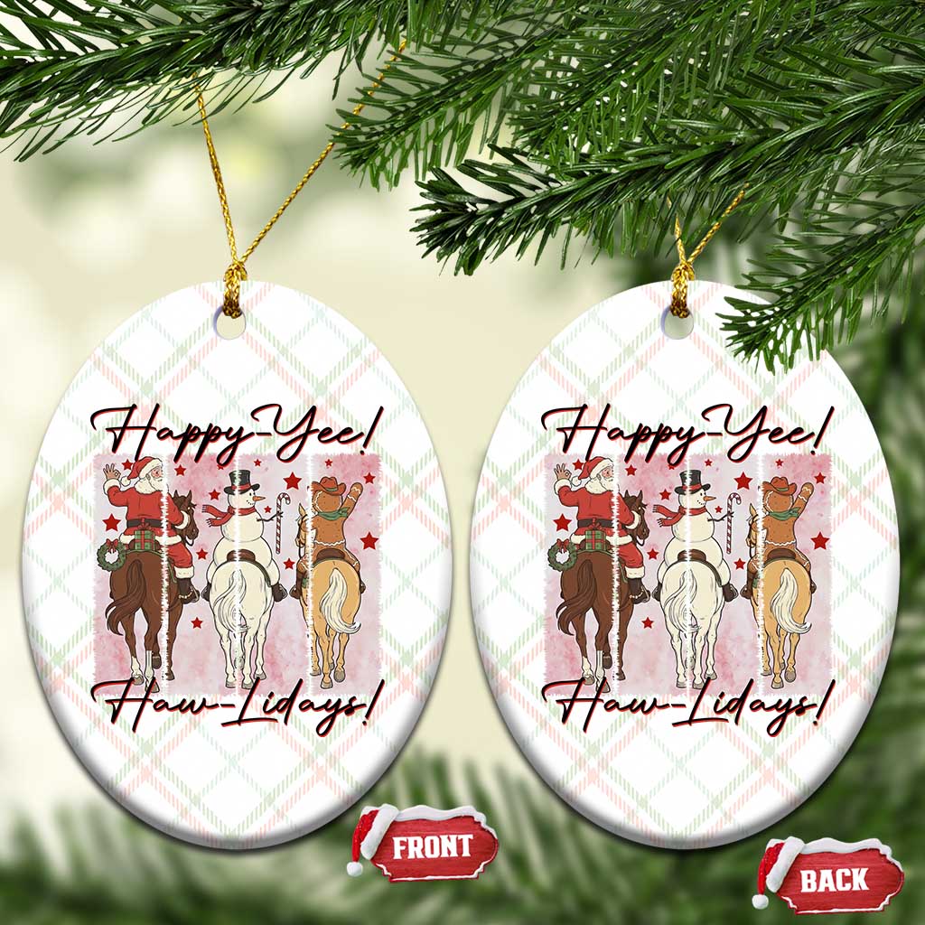 Western Christmas Horse Rider Ceramic Ornament Happy Yee Haw Lidays TS12 Print Your Wear