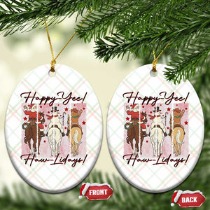 Western Christmas Horse Rider Ceramic Ornament Happy Yee Haw Lidays TS12 Print Your Wear