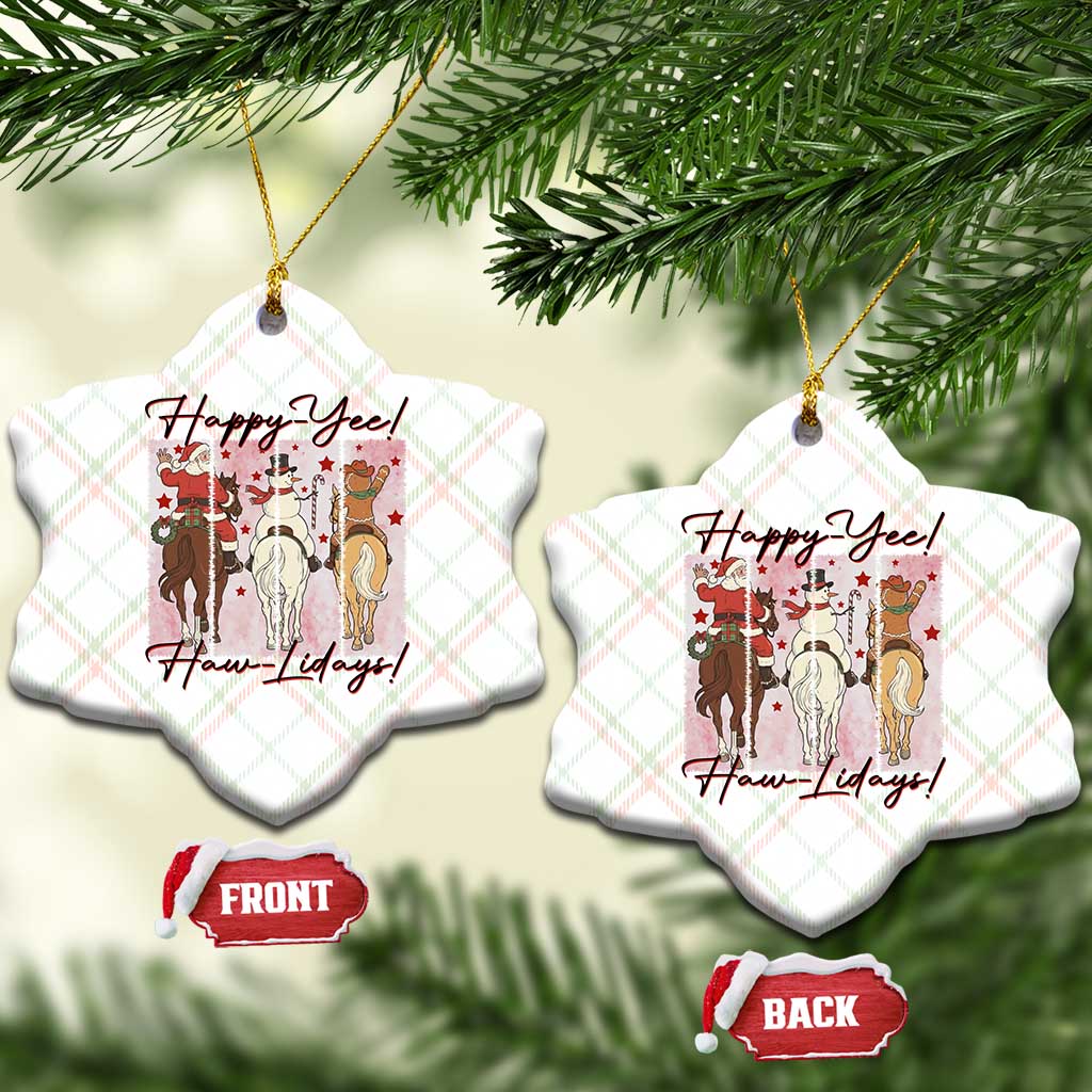 Western Christmas Horse Rider Ceramic Ornament Happy Yee Haw Lidays TS12 Print Your Wear