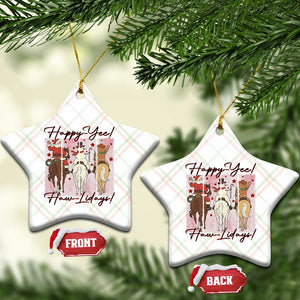 Western Christmas Horse Rider Ceramic Ornament Happy Yee Haw Lidays TS12 Print Your Wear