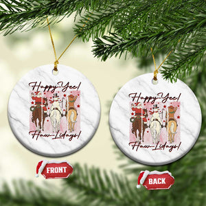 Western Christmas Horse Rider Ceramic Ornament Happy Yee Haw Lidays TS12 1pc White Marble Print Your Wear