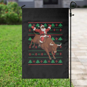 Funny Black Santa Riding Bull Garden Flag Ugly Christmas Sweater Gift TS12 Print Your Wear