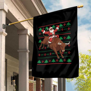 Funny Black Santa Riding Bull Garden Flag Ugly Christmas Sweater Gift TS12 Print Your Wear