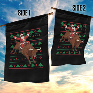 Funny Black Santa Riding Bull Garden Flag Ugly Christmas Sweater Gift TS12 Print Your Wear