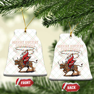 Merry Buckin Christmas Ceramic Ornament Black Santa Western Rodeo Gift TS12 Print Your Wear