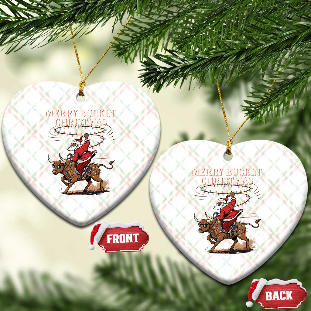 Merry Buckin Christmas Ceramic Ornament Black Santa Western Rodeo Gift TS12 Print Your Wear