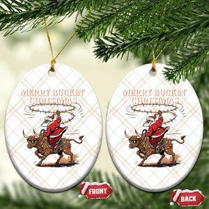 Merry Buckin Christmas Ceramic Ornament Black Santa Western Rodeo Gift TS12 Print Your Wear