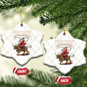 Merry Buckin Christmas Ceramic Ornament Black Santa Western Rodeo Gift TS12 Print Your Wear