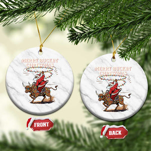 Merry Buckin Christmas Ceramic Ornament Black Santa Western Rodeo Gift TS12 1pc White Marble Print Your Wear