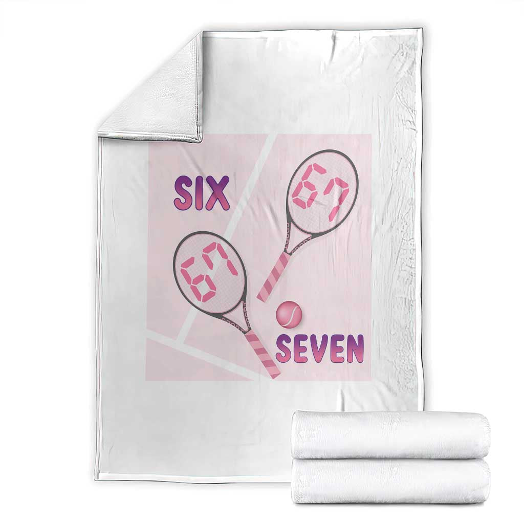 Funny Six Seven Tennis Meme Throw Blanket Valentine For Women TS12 White Print Your Wear