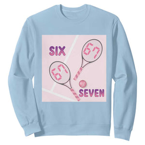 Funny Six Seven Tennis Meme Sweatshirt Valentine For Women TS12 Light Blue Print Your Wear