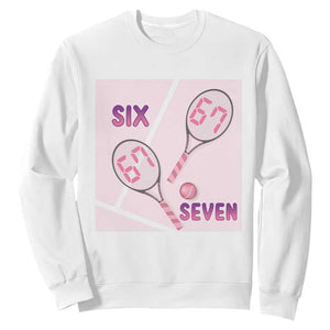 Funny Six Seven Tennis Meme Sweatshirt Valentine For Women TS12 White Print Your Wear