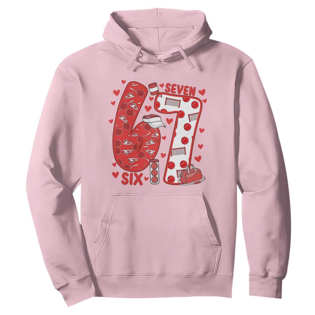 Six Seven Tennis Meme Hoodie Funny Gen Alpha Valentine TS12 Light Pink Print Your Wear