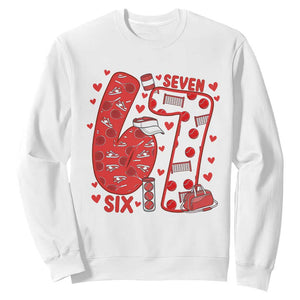Six Seven Tennis Meme Sweatshirt Funny Gen Alpha Valentine TS12 White Print Your Wear