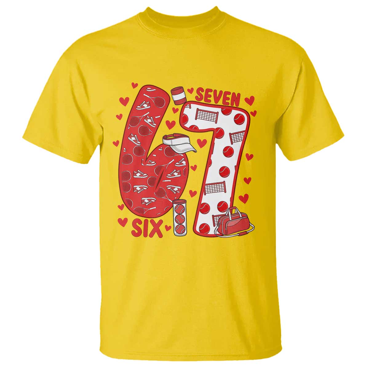 Six Seven Tennis Meme T Shirt Funny Gen Alpha Valentine TS12 Daisy Print Your Wear