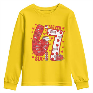 Six Seven Tennis Meme Youth Sweatshirt Funny Gen Alpha Valentine TS12 Daisy Print Your Wear