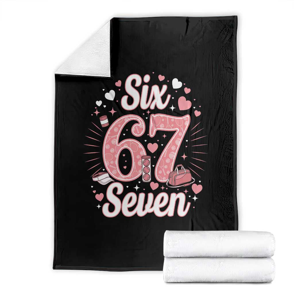 Funny Six Seven Tennis Meme Throw Blanket Gen Z Valentine TS12 Black Print Your Wear
