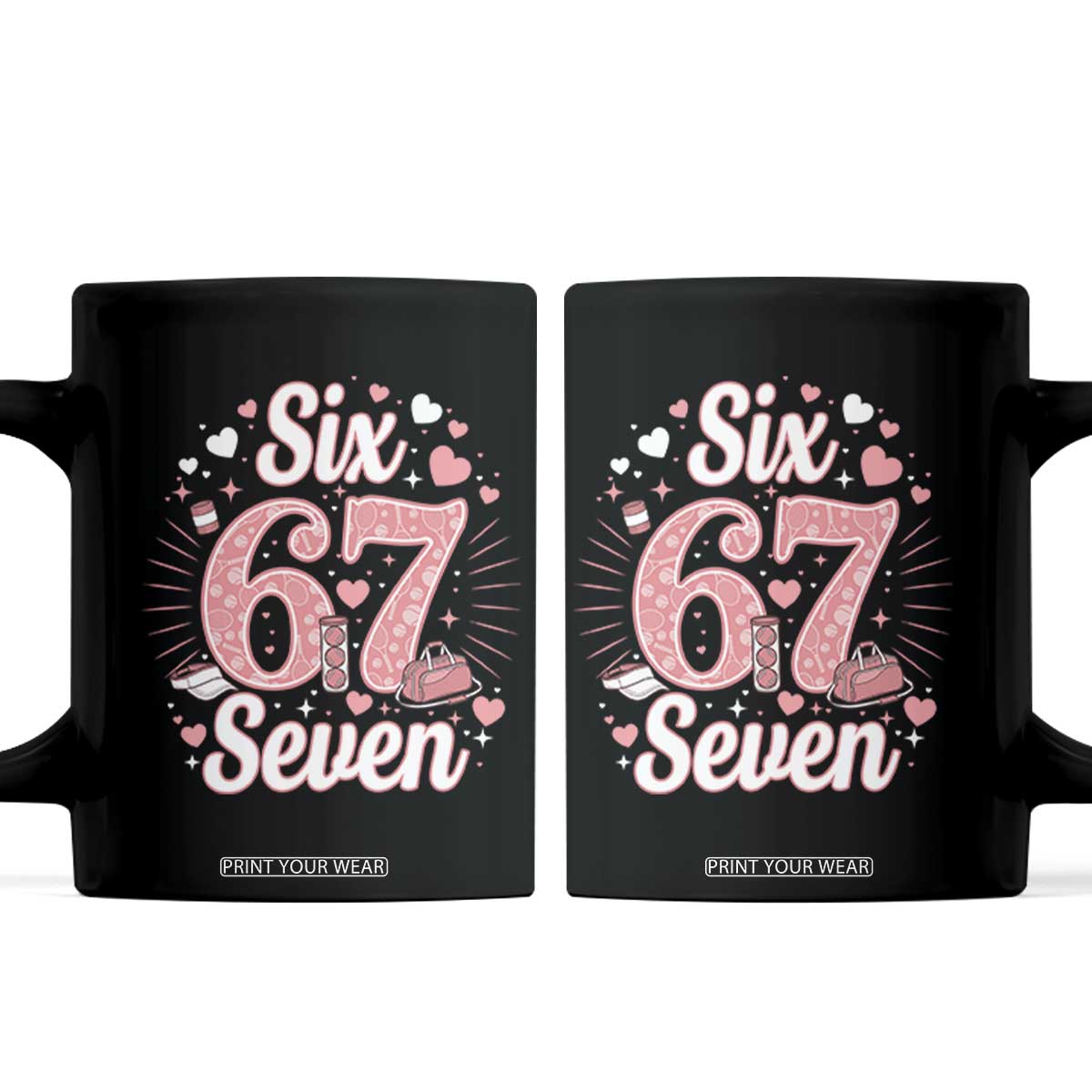 Funny Six Seven Tennis Meme Coffee Mug Gen Z Valentine TS12 Black Print Your Wear