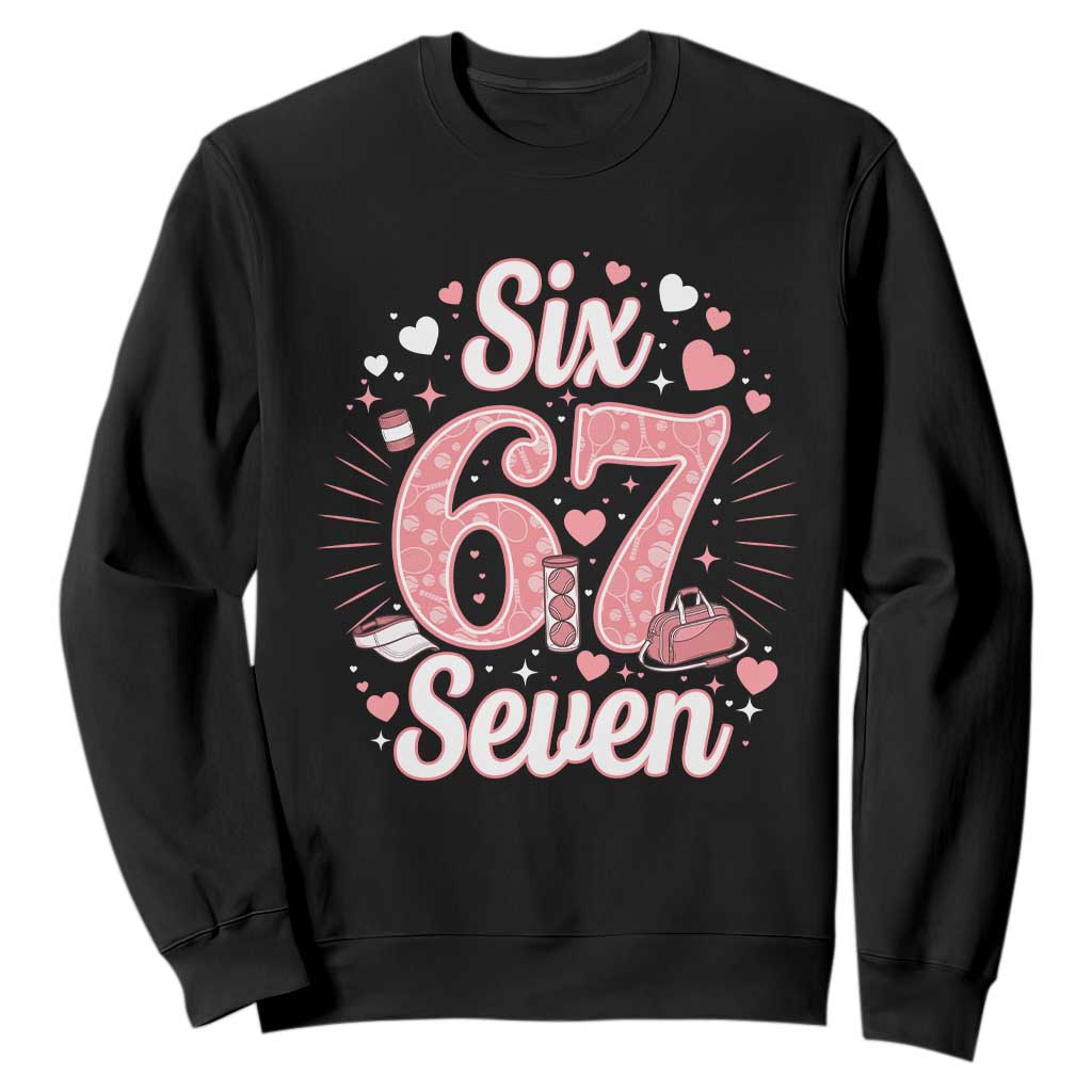 Funny Six Seven Tennis Meme Sweatshirt Gen Z Valentine TS12 Black Print Your Wear