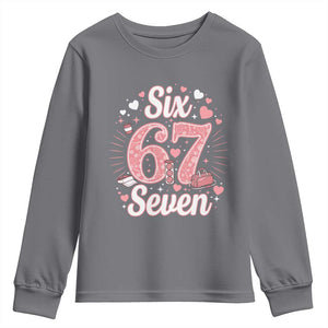 Funny Six Seven Tennis Meme Youth Sweatshirt Gen Z Valentine TS12 Charcoal Print Your Wear