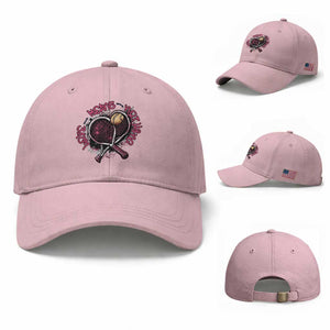 Love Means Nothing Baseball Cap Tennis Lovers TS12 Baseball Cap Universal Fit Light Pink Print Your Wear
