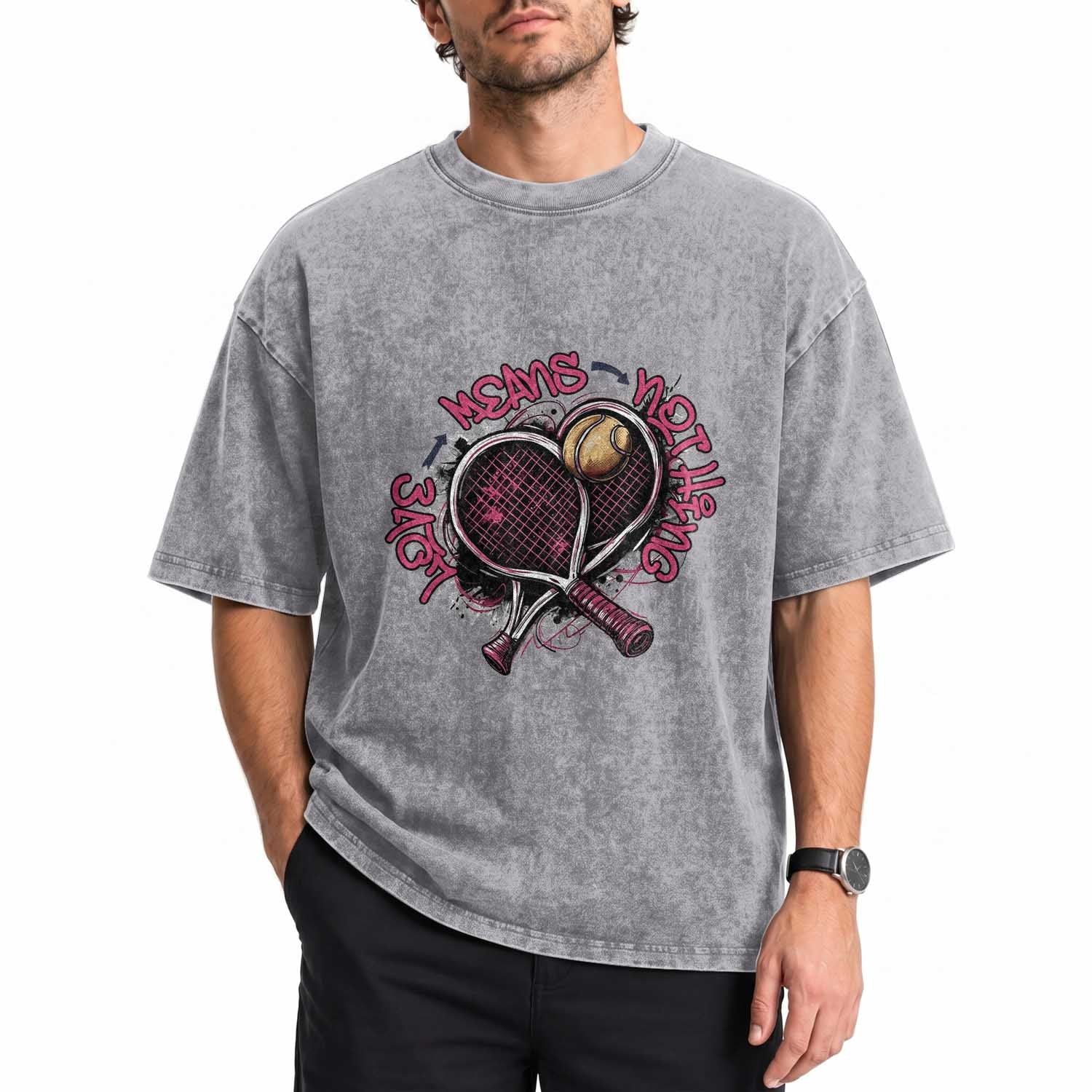 Love Means Nothing Washed Cotton T-Shirt Tennis Lovers