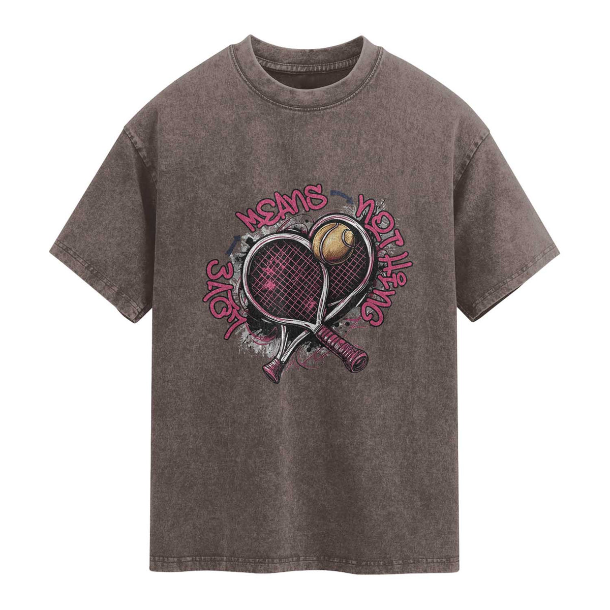 Love Means Nothing Washed Cotton T-Shirt Tennis Lovers