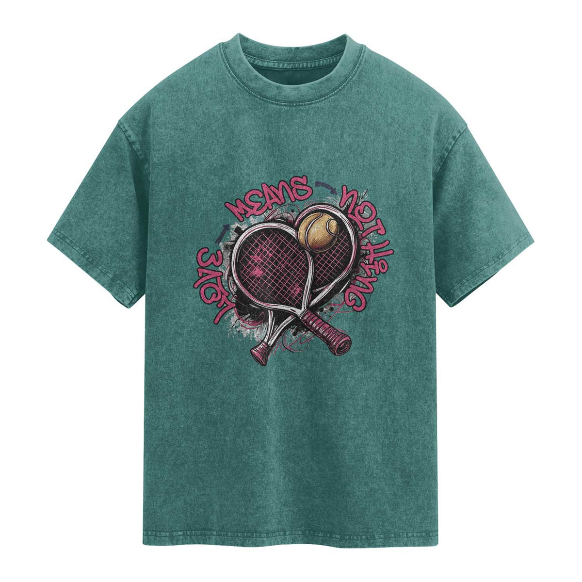Love Means Nothing Washed Cotton T-Shirt Tennis Lovers