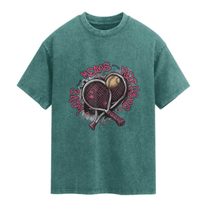 Love Means Nothing Washed Cotton T-Shirt Tennis Lovers