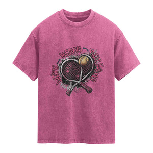 Love Means Nothing Washed Cotton T-Shirt Tennis Lovers