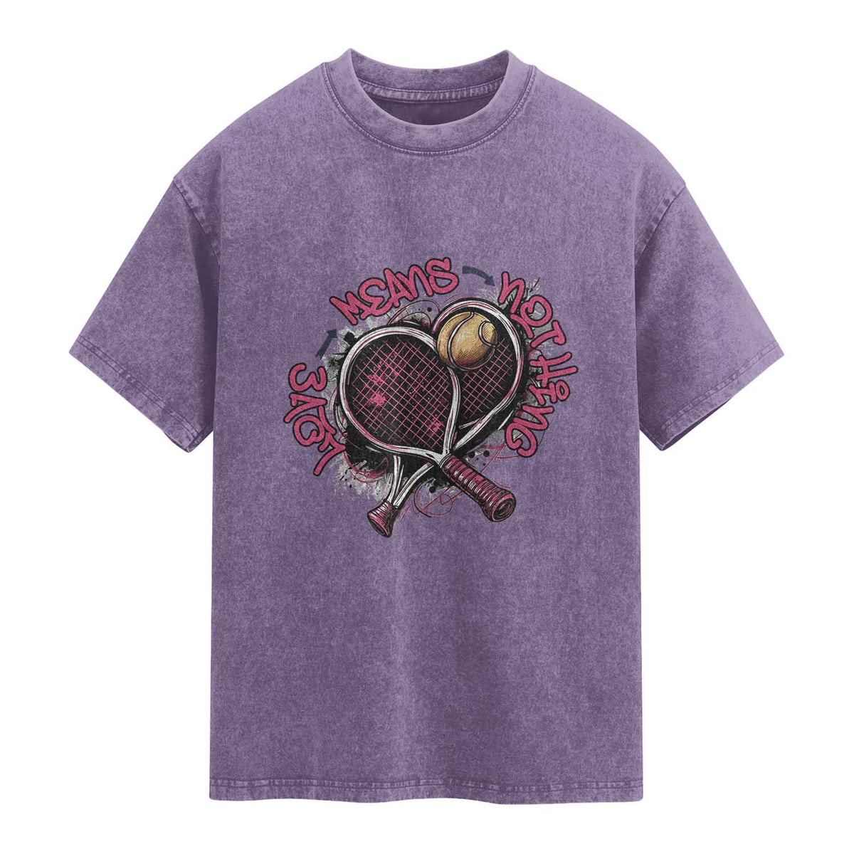 Love Means Nothing Washed Cotton T-Shirt Tennis Lovers