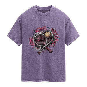 Love Means Nothing Washed Cotton T-Shirt Tennis Lovers