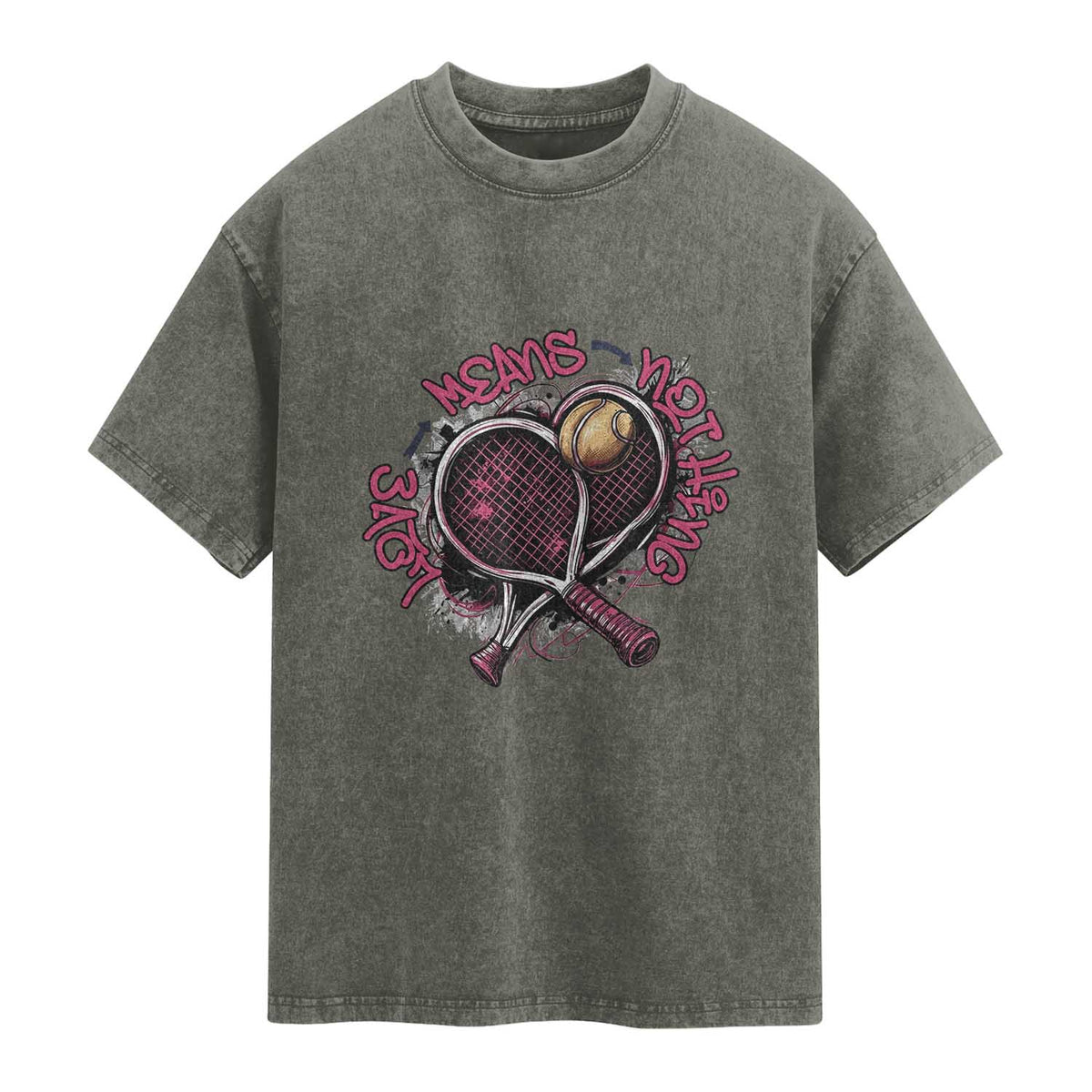 Love Means Nothing Washed Cotton T-Shirt Tennis Lovers