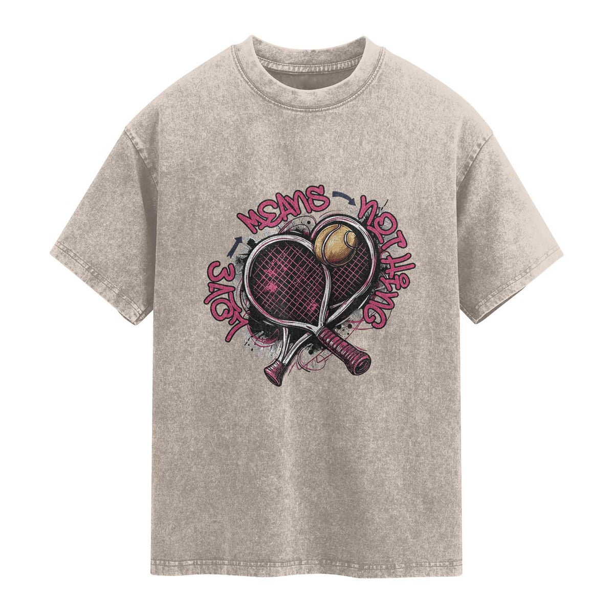 Love Means Nothing Washed Cotton T-Shirt Tennis Lovers