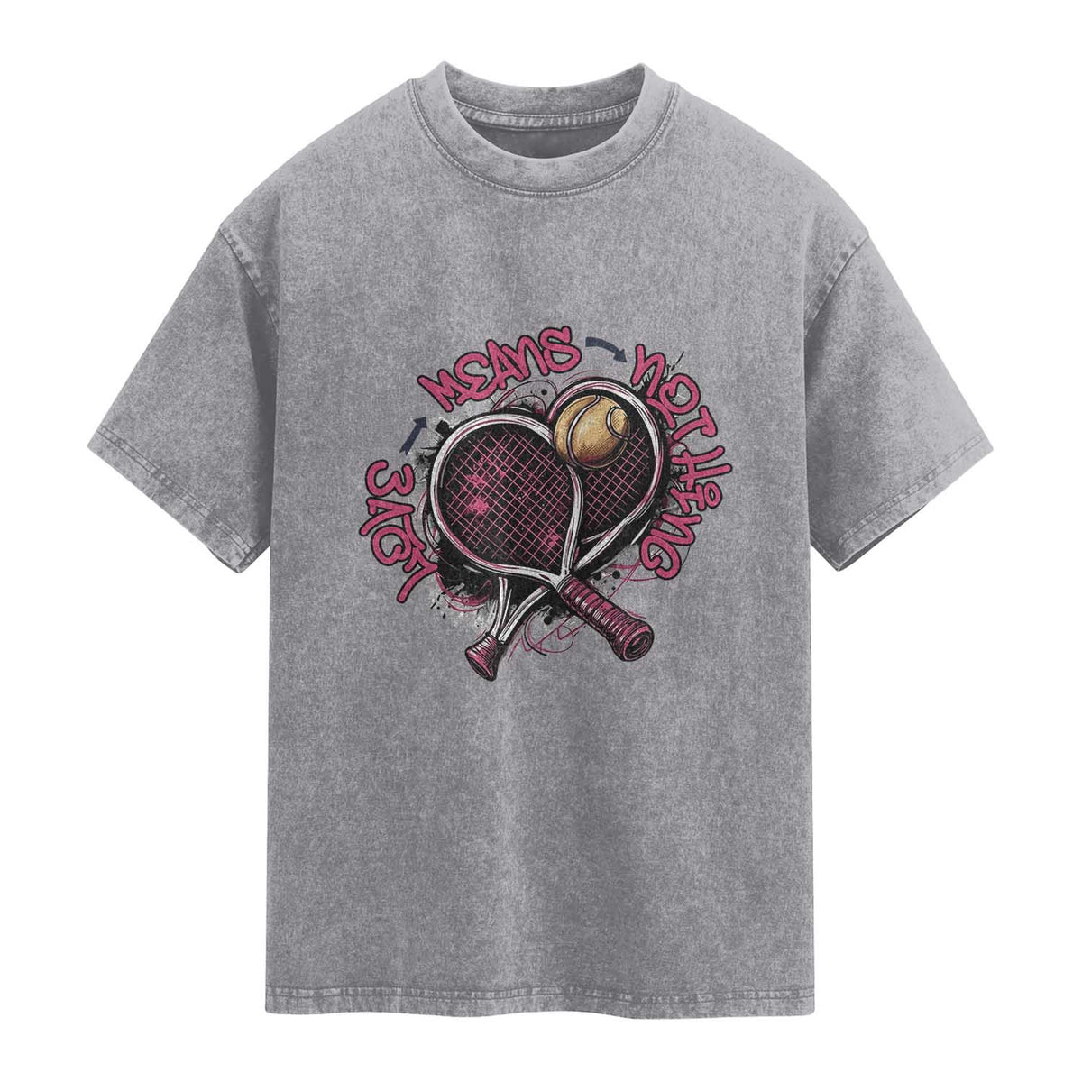 Love Means Nothing Washed Cotton T-Shirt Tennis Lovers