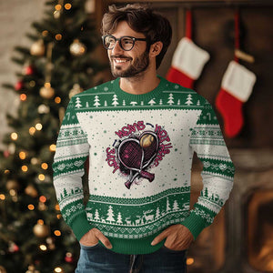 Love Means Nothing Ugly Christmas Sweater Tennis Lovers TS12 Beige Green Print Your Wear