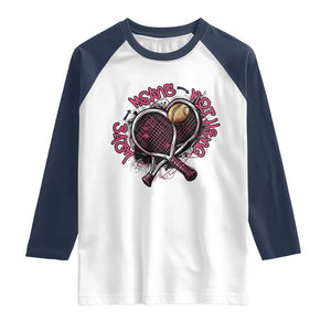 Love Means Nothing Raglan Shirt Tennis Lovers TS12 White Navy Print Your Wear