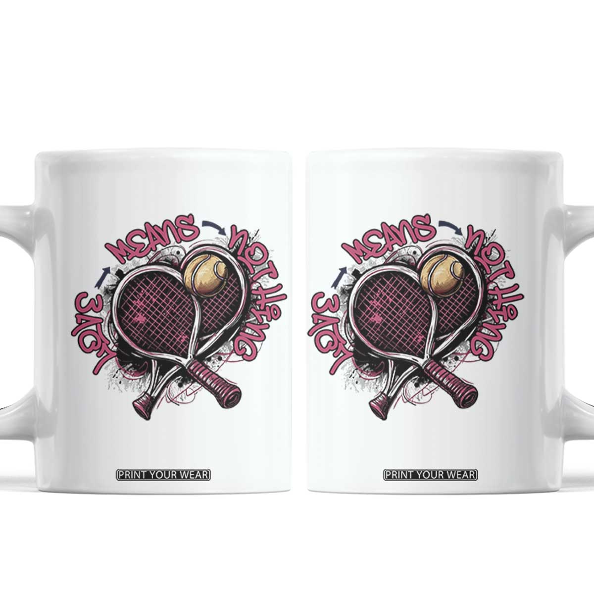 Love Means Nothing Coffee Mug Tennis Lovers TS12 White Print Your Wear