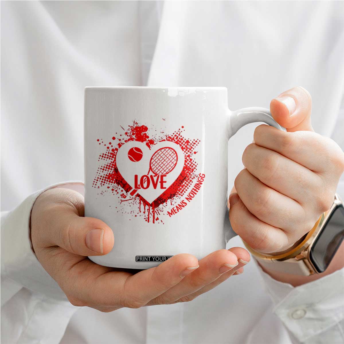 Love Means Nothing To A Tennis Player Coffee Mug Valentines Day Gift TS12 Print Your Wear