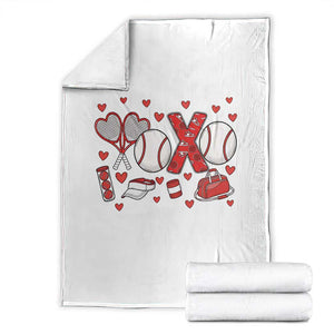 Cute XOXO Tennis Player Throw Blanket Valentines Tennis Gift TS12 White Print Your Wear